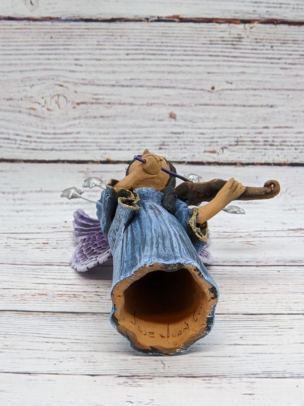 Christmas Decorations, Angel with Violin, Christmas Angel Home Decor, Handmade Angel Art from Oaxaca Mexico, Original Sculpture
