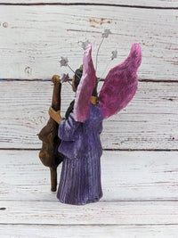 Christmas Decorations, Angel with Cello, Christmas Angel Home Decor, Handmade Angel Art from Oaxaca Mexico, Original Sculpture