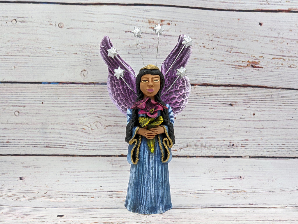 Christmas Decorations, Angel with Flowers, Christmas Angel Home Decor, Handmade Angel Art de Oaxaca Mexico