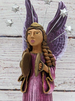 Christmas Decorations, Angel & Cymbals, Christmas Angel Home Decor, Handmade Angel Art de Oaxaca Mexico