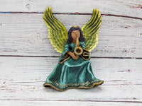 Christmas Tree Ornament, Angel with Saxophone Christmas Decorations, Angel Ornament Home Decor, Original Handmade Angel Art de Oaxaca Mexico