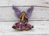 Christmas Tree Ornament, Angel with Trumpet Christmas Decorations, Angel Ornament Home Decor, Original Handmade Angel Art from Oaxaca Mexico