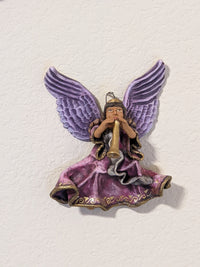 Christmas Tree Ornament, Angel with Trumpet Christmas Decorations, Angel Ornament Home Decor, Original Handmade Angel Art from Oaxaca Mexico