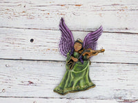 Christmas Tree Ornament, Angel with Violin Christmas Decorations, Angel Ornament Home Decor, Original Handmade Angel Art from Oaxaca Mexico