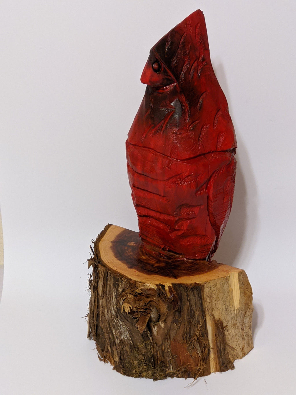 Cardinal Memorial Gifts, Red Cardinal Figurine, Cardinal Decor, Handmade Wooden Chainsaw Art, Remembrance Gifts for Loss, In Loving Memory