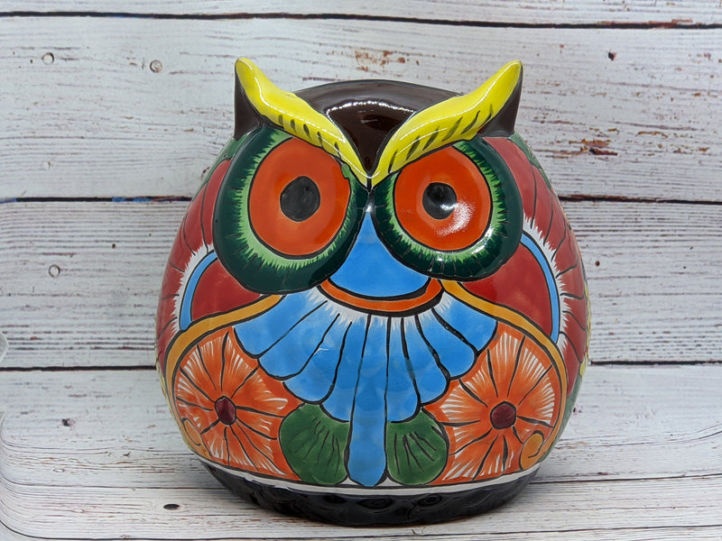 Owl Flower Pot, Talavera Ceramic Planter, Handmade  Pottery, Outdoor Garden Decor, Indoor Planter Home Decor, Cute Owl Gifts,