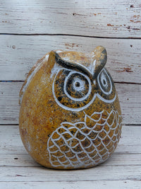Owl Planter Pot - Clay, Flower Pot, Owl Gifts, Handmade Mexican Pottery, Indoor Planter, Outdoor Garden Decor, Small Planter Pot - Beige