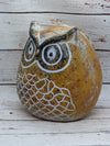 Owl Planter Pot - Clay, Flower Pot, Owl Gifts, Handmade Mexican Pottery, Indoor Planter, Outdoor Garden Decor, Small Planter Pot - Beige