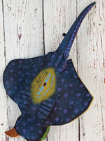 Stingray Alebrije Figurine, Handmade Home Décor, Oaxaca Mexico FolkArt, Original Wood Sculpture, Carved Animal, Unique Gift, Stingray Statue