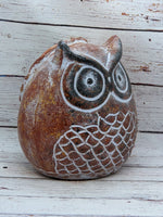 Owl Planter Pot - Clay, Flower Pot, Owl Gifts, Handmade Mexican Pottery, Indoor Planter, Outdoor Garden Decor, Small Planter Pot - Brown