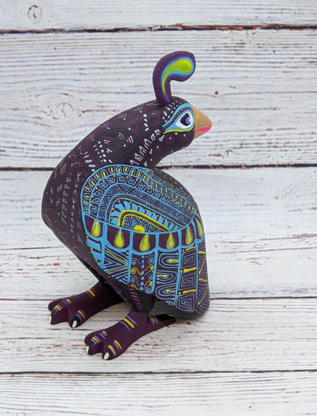 Quail Alebrije, Oaxaca Mexico Folk Art, Handmade Home Decor, Original Wood Sculpture, Carved Animal, Unique Gift, Genuine Original