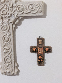 Handmade Christian Cross, Religous Home Decor, Mexican Folk Art, Oaxaca Cross Decor, Cross Decoration Wall Art