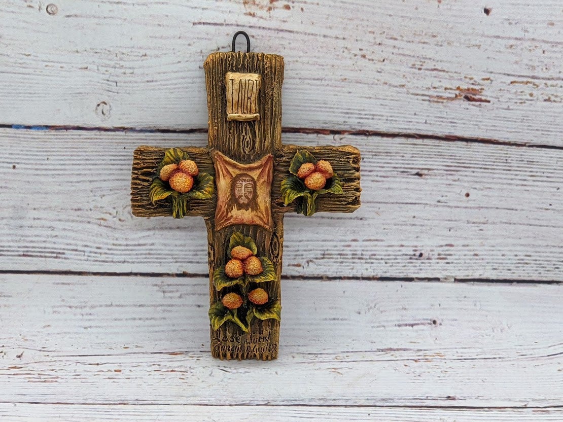 Handmade Christian Cross, Religous Home Decor, Mexican Folk Art, Oaxaca Cross Decor, Cross Decoration Wall Art