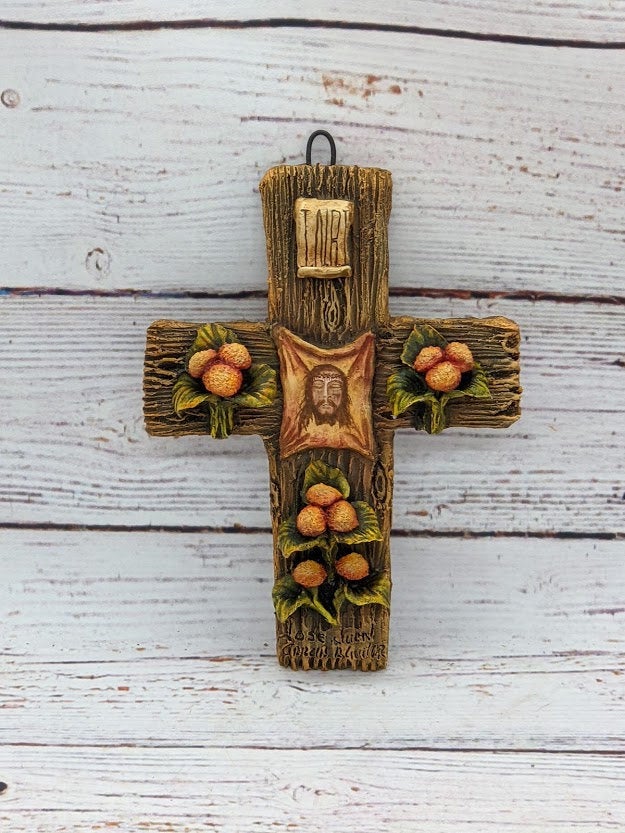 Handmade Christian Cross, Religous Home Decor, Mexican Folk Art, Oaxaca Cross Decor, Cross Decoration Wall Art