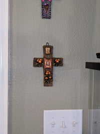 Handmade Christian Cross, Religous Home Decor, Mexican Folk Art, Oaxaca Cross Decor, Cross Decoration Wall Art