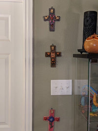 Handmade Christian Cross, Religous Home Decor, Mexican Folk Art, Oaxaca Cross Decor, Cross Decoration Wall Art