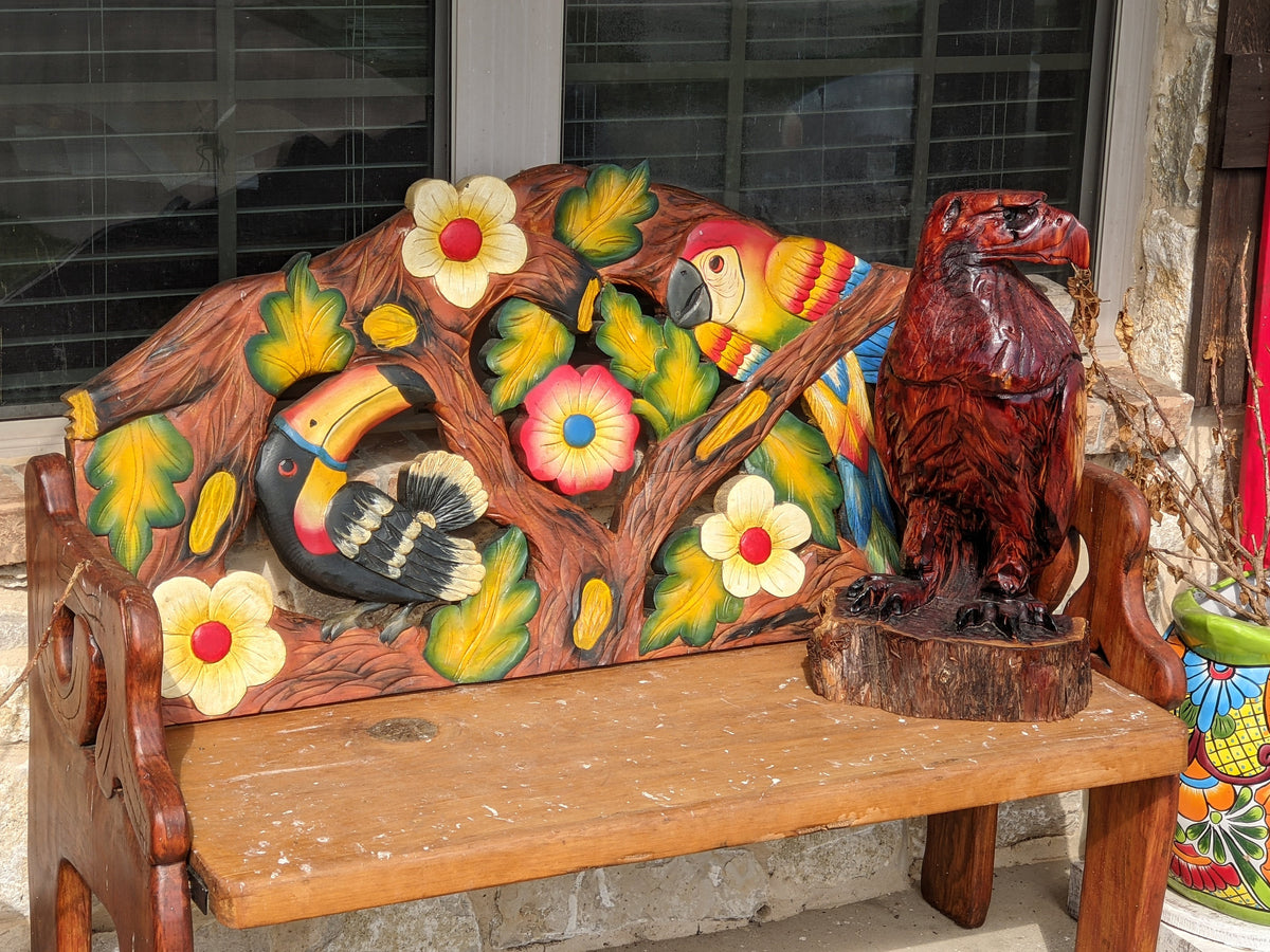 Golden Eagle Statue, Hand Carved Eagle Art, Yard & Home Decor, Chainsaw Art, Carved Eagle Statue, Outdoor Garden Statue