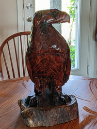 Golden Eagle Statue, Hand Carved Eagle Art, Yard & Home Decor, Chainsaw Art, Carved Eagle Statue, Outdoor Garden Statue