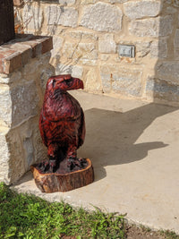 Golden Eagle Statue, Hand Carved Eagle Art, Yard & Home Decor, Chainsaw Art, Carved Eagle Statue, Outdoor Garden Statue