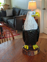 Bald Eagle Statue, Hand Carved Eagle Art, Yard & Home Decor, Chainsaw Art, Carved Eagle Statue, Outdoor Garden Statue