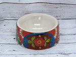 Dog Dish, Ceramic, Talavera Pottery Dog Bowl, Dog Food Bowls, Pet Bowl for Smaller Dogs, Hand Painted Dog Lover Gifts