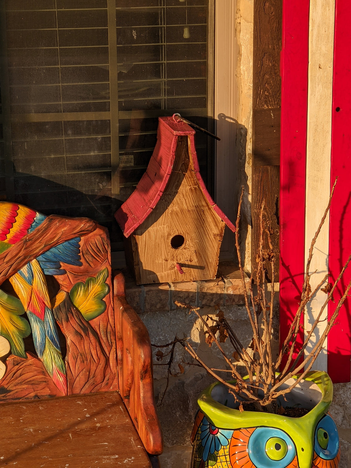 Wooden Birdhouse, Asian Style Roof, Outdoor or Indoor Decor, Decorative Birdhouse Decor, Handmade in Mexico, Unique