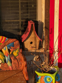 Wooden Birdhouse, Asian Style Roof, Outdoor or Indoor Decor, Decorative Birdhouse Decor, Handmade in Mexico, Unique