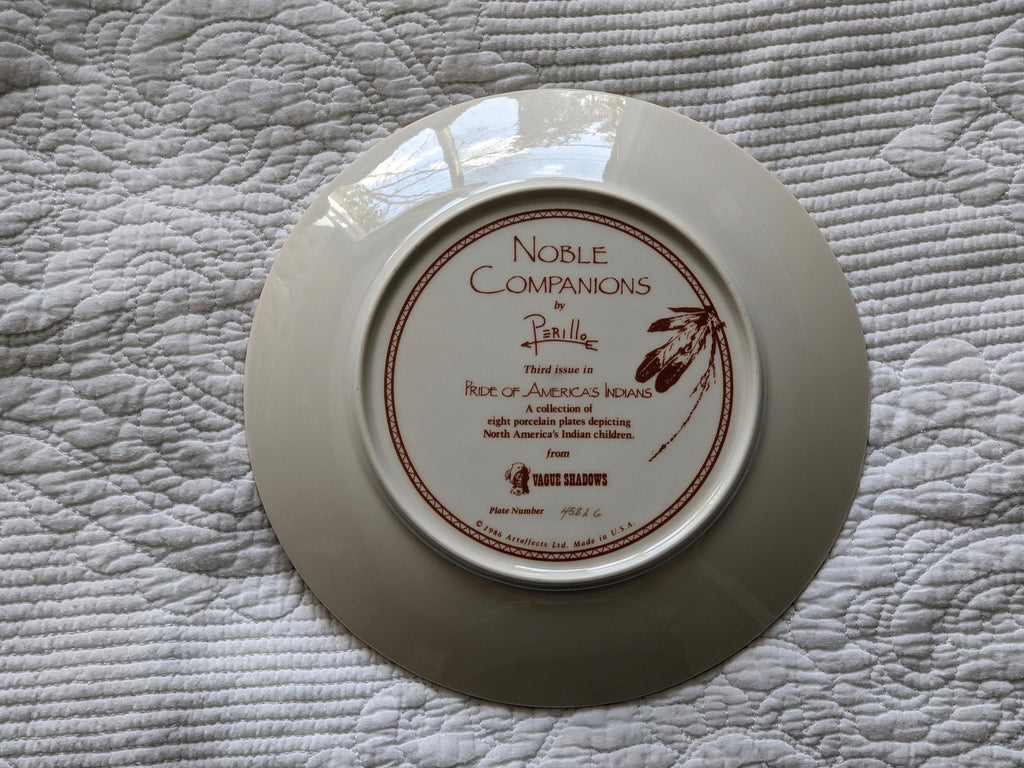 Collector Plate, Vintage “Noble Companions” 1986 by Perillo