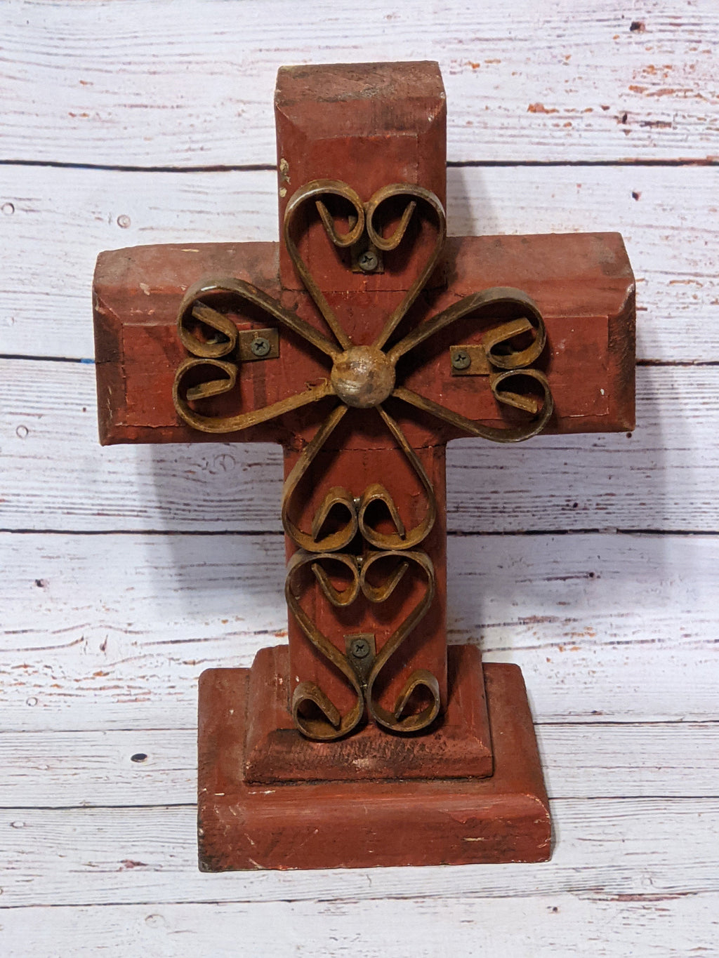 Cross, Wooden Cross Wall Decor, Cross Wall Art, Large Cross Decor, Cross Decorations, Wooden Religious Cross, Handmade, Mexcio, Reddish