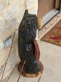 Pre-Order | Chainsaw Carved Black Bear & Welcome Sign to Greet Your Guests with a Wooden Statue on Your Front Porch Home Decor | Ships 2-25