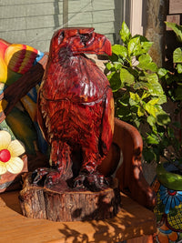 Golden Eagle Statue, Hand Carved Eagle Art, Yard & Home Decor, Chainsaw Art, Carved Eagle Statue, Outdoor Garden Statue