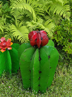 Cactus Garden Decor, Metal Cactus Decoration for Yard or Home, Hand Painted Lifelike Young Saguaro Cactus Yard Art, Mexican Folk Art