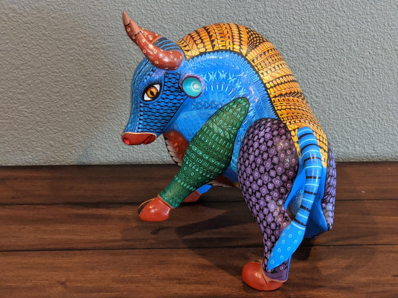 Bull Alebrije Figurine, Handmade Home Decor, Folk Art from Oaxaca Mexico, Original Wood Sculpture, Carved Animals, Unique Bull Statue Gift