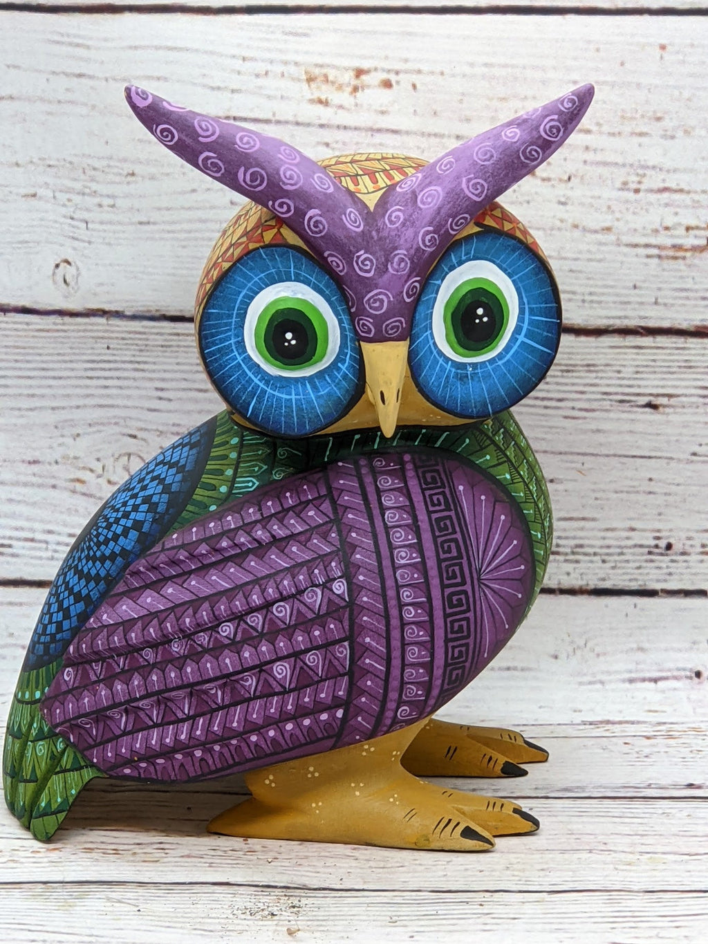 Owl Alebrije Figurine, Handmade Home Decor, Folk Art from Oaxaca Mexico, Original Wood Sculpture, Carved Animals, Unique Owl Statue Gift