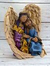 Angel with Christ Home Decor, Mexican Folk Art, Clay Pottery Original Pieta from Oaxaca, Mexico by Jose Juan Aguilar