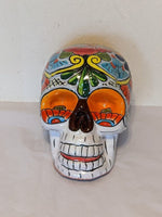 Skull Decor, Talavera Pottery, Skull Decorations, Halloween Party Decor, Skull Art, Ceramic Skull, Decorative Skull Head, Large Size