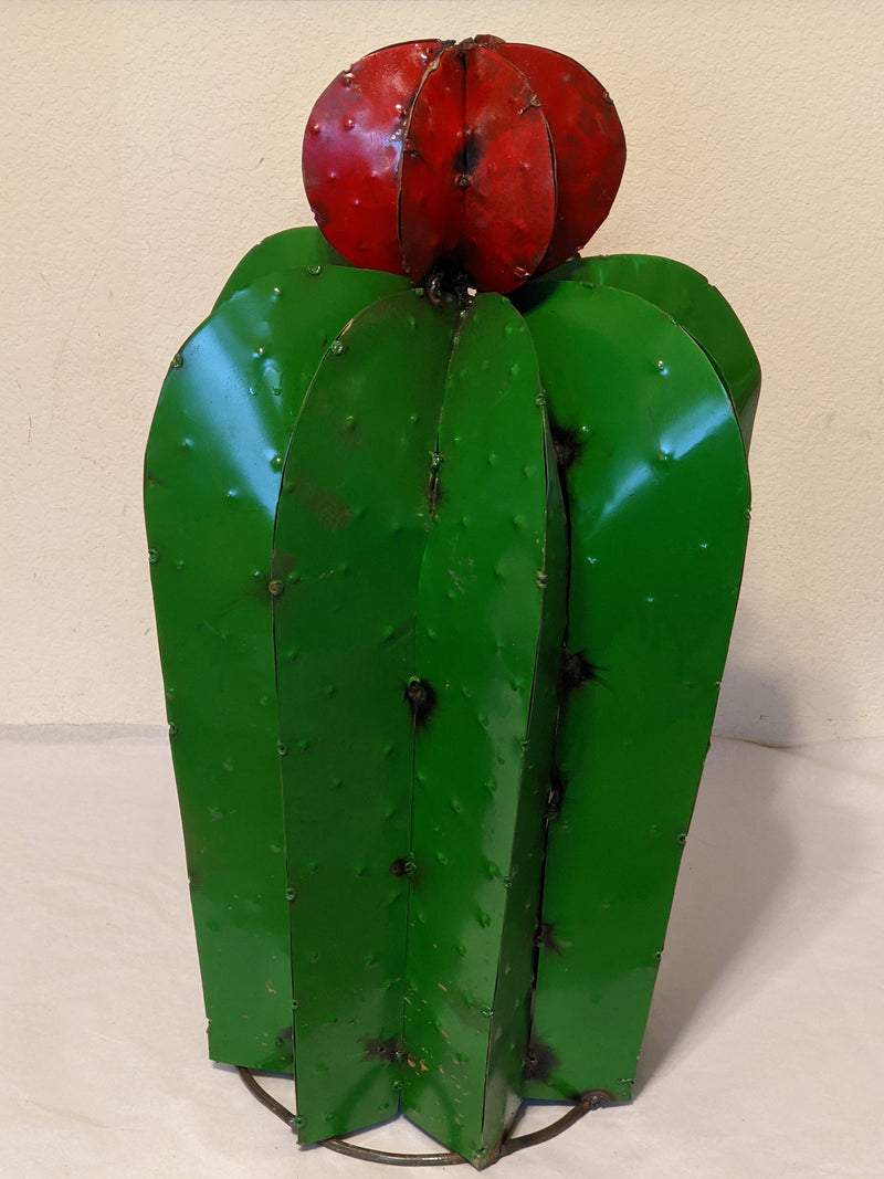 Cactus Garden Decor, Metal Cactus Decoration for Yard or Home, Hand Painted Lifelike Young Saguaro Cactus Yard Art, Mexican Folk Art