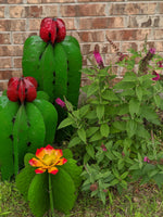 Cactus Garden Decor, Metal Cactus Decoration for Yard or Home, Hand Painted Lifelike Young Saguaro Cactus Yard Art, Mexican Folk Art