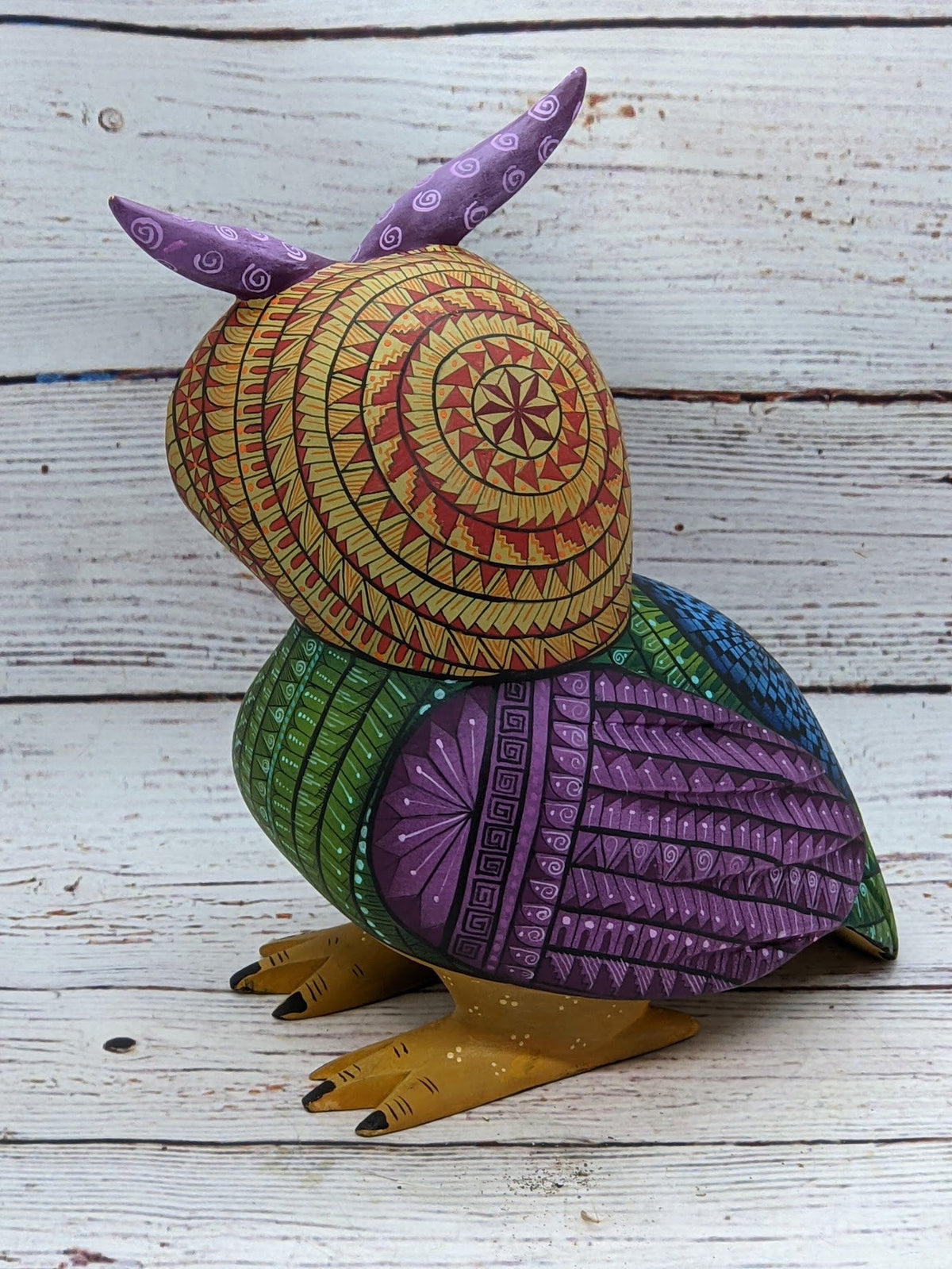 Owl Alebrije Figurine, Handmade Home Decor, Folk Art from Oaxaca Mexico, Original Wood Sculpture, Carved Animals, Unique Owl Statue Gift
