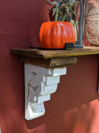 Rustic Wooden Shelf, Handmade Display Shelving, Inside Outside Home & Yard Decor, Decorative Whitewash Arms Floating Shelf, Country Style