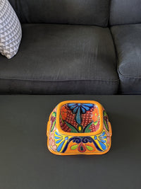 Ceramic Dog Dish, Talavera Pottery, Gorgeous Pet Food Bowl, Mexican Dog Bowl, Hand Painted Dog Lover Home Decor or Gift, Medium Sized Dogs