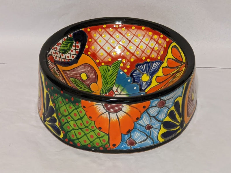 Ceramic Dog Dish, Talavera Pottery, Gorgeous Pet Food Bowl, Mexican Dog Bowl, Hand Painted Dog Lover Home Decor or Gift, Medium Sized Dogs