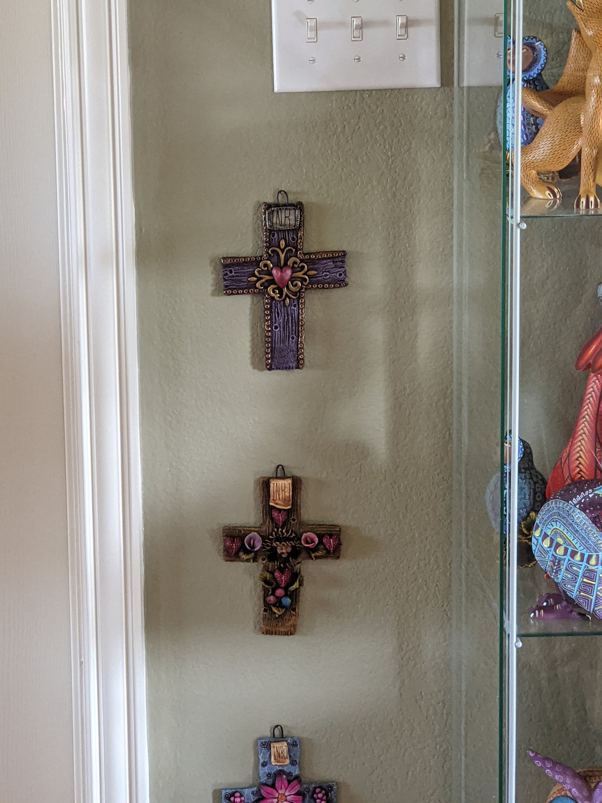 Handmade Christian Cross, Religous Home Decor, Mexican Folk Art, Oaxaca Cross Decor, Cross Decoration Wall Art