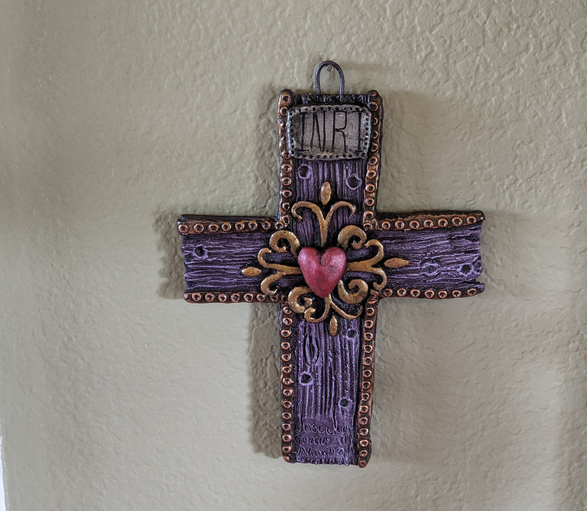 Handmade Christian Cross, Religous Home Decor, Mexican Folk Art, Oaxaca Cross Decor, Cross Decoration Wall Art