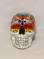 Skull Decor, Talavera Pottery, Halloween Party Decoration, Ceramic Skull Art, Decorative Skull Head, Day of the Dead, Large Size