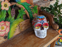 Skull Decor, Talavera Pottery, Halloween Party Decoration, Ceramic Skull Art, Decorative Skull Head, Day of the Dead, Large Size