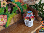 Skull Decor, Talavera Pottery, Halloween Party Decoration, Ceramic Skull Art, Decorative Skull Head, Day of the Dead, Large Size