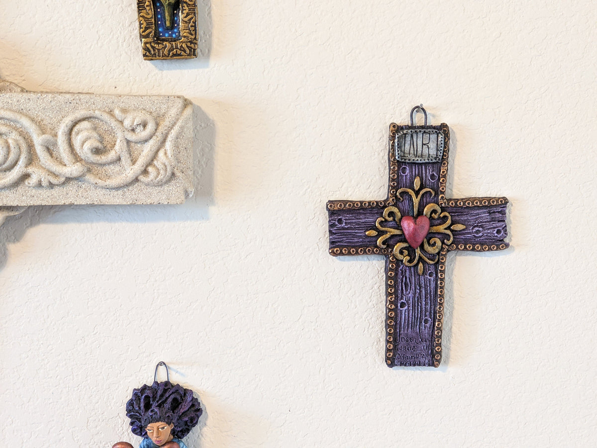 Handmade Christian Cross, Religous Home Decor, Mexican Folk Art, Oaxaca Cross Decor, Cross Decoration Wall Art