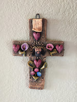 Handmade Christian Cross, Religous Home Decor, Mexican Folk Art, Oaxaca Cross Decor, Cross Decoration Wall Art