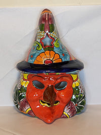 Ceramic Witch, Talavera Pottery, Halloween Decorations, Outdoor Indoor Witch Decorations, Halloween Yard Decor